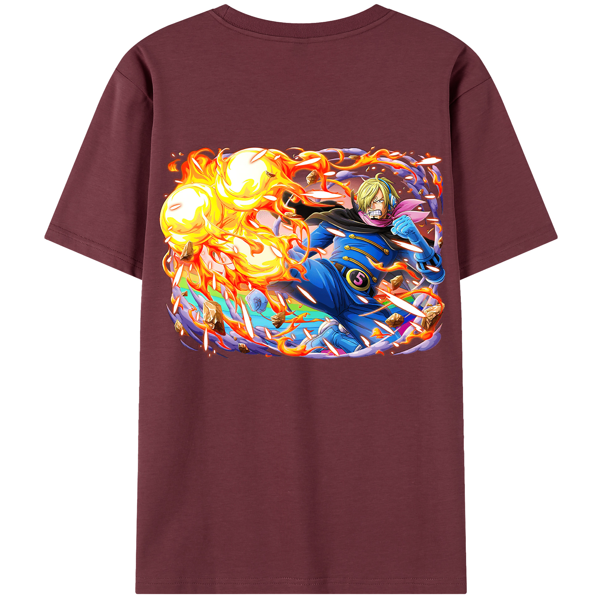 ワンピース サンジ ONE PIECE Sanji 綿100％半袖Tシャツ（背面プリント）